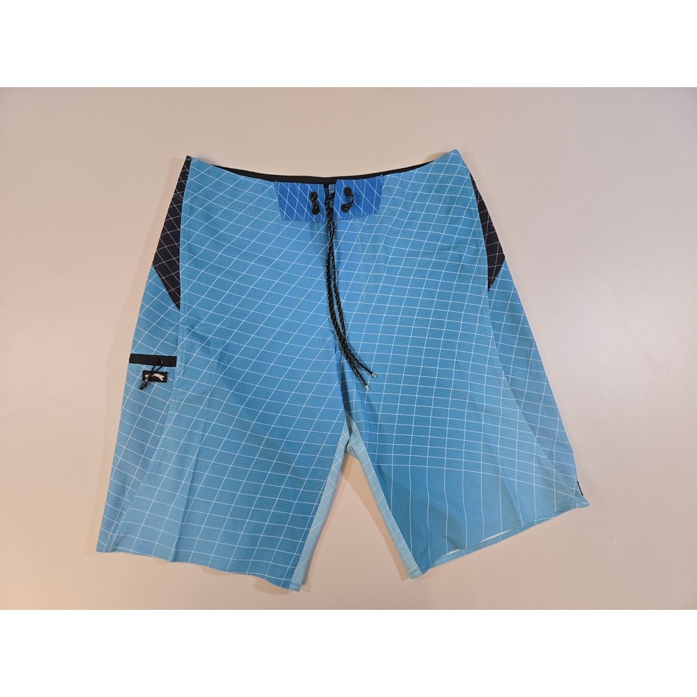 Billabong Upcycler Fluid Pro Board Shorts Mens 30 Blue Black Grid Swim Trunks